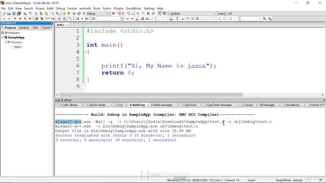 10 Creating and running your first C Program смотреть онлайн