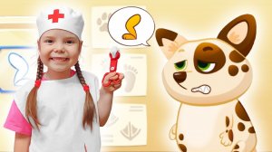 Настя попала с собачкой Duddu в Больницу | Настя весело играет в доктора и лечит песику Дуду лапки