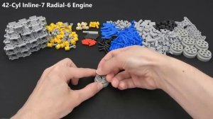 Создаем и тестируем двигатели из Лего: V8, U12, H16, X24, многорядный радиальный-42, S100