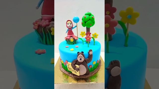 Masha and the bear #cakebaker #theme customizedcake #weddingcake #bestcake #cakeart #cakedecorating смотреть онлайн