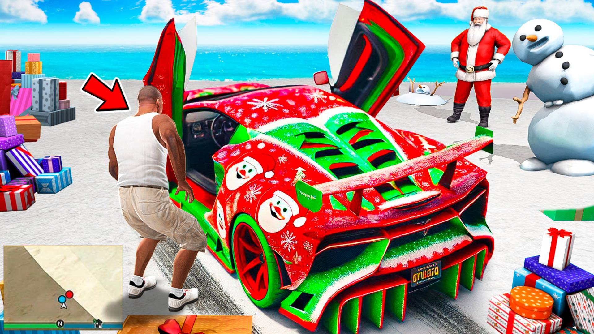 УГНАЛ ВСЕ МАШИНЫ ДЕДА МОРОЗА В ГТА 5 МОДЫ! РЕАЛЬНАЯ ЖИЗНЬ ВОРОВ ОБЗОР МОДА GTA 5! ГТА МОД ИГРЫ смотреть онлайн