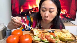 На ужин узбекская еда🇺🇿 |ПЛОВ |МУКБАНГ