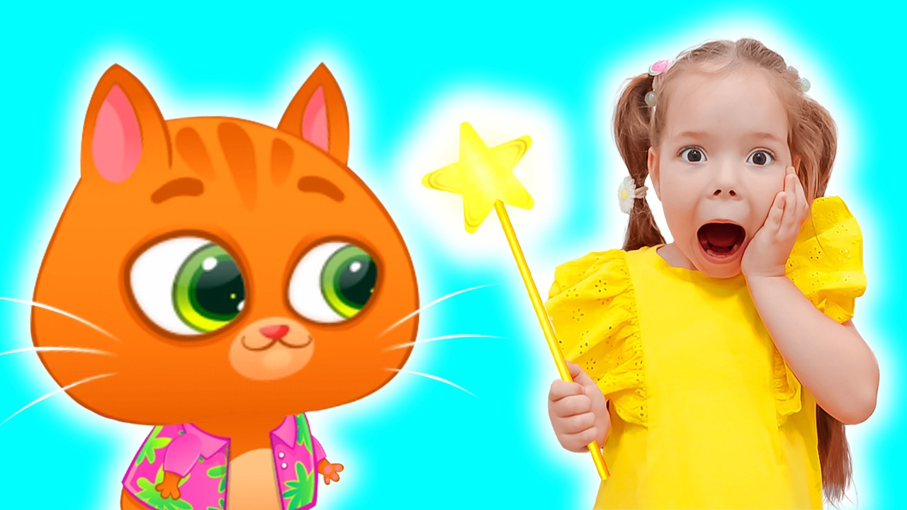 Настя, кошечка Кис Кис и котик Bubbu играют в игре | Сборник историй про Бубу смотреть онлайн