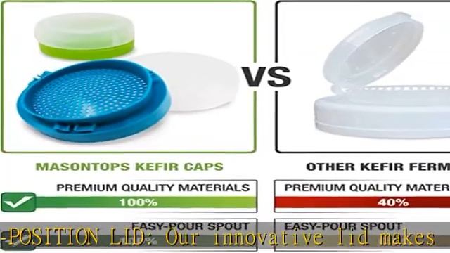 Masontops Kefir Caps - Wide Mouth Mason Jar Lids - Kefir Grains Strainer - Home Kefir Starter Kit - смотреть онлайн