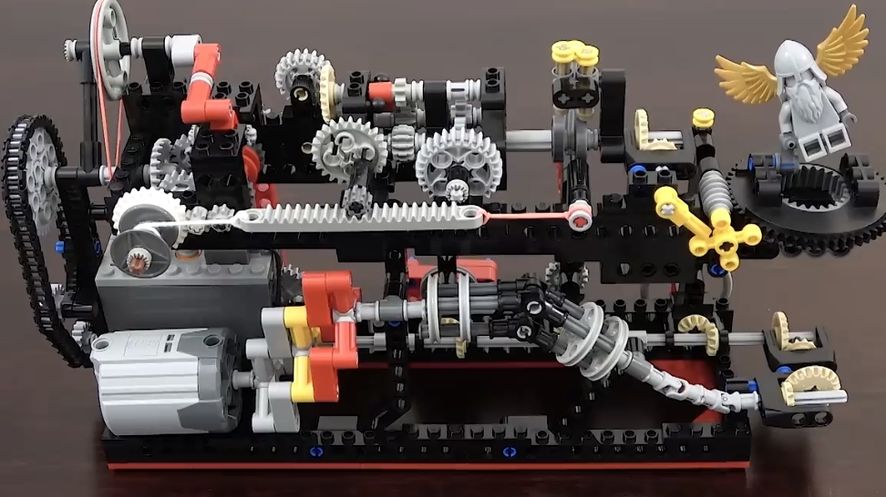 20 механических принципов, объединенных в бесполезную машину из Лего.