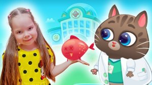 Помогите Котику Bubbu и Насте спасти рыбку в увлекательной игре