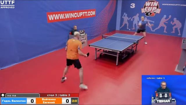 Гедзь Валентин 3-1 Войтенко Евгений Турнир Восток 3 WINCUP 04.04.21 Прямая Трансляция Зал 3 смотреть онлайн