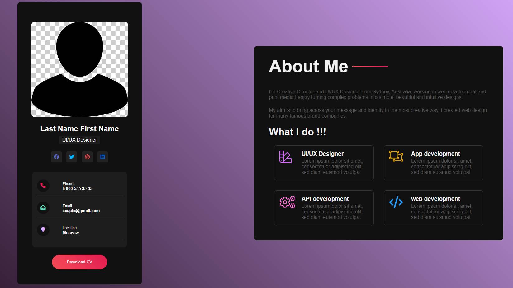 Personal Portfolio Website HTML CSS | Сайт личного портфолио HTML CSS