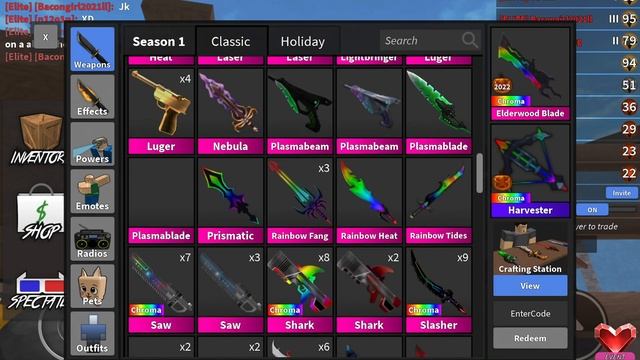 Getting Chroma Elderwood Blade (fake Mm2)