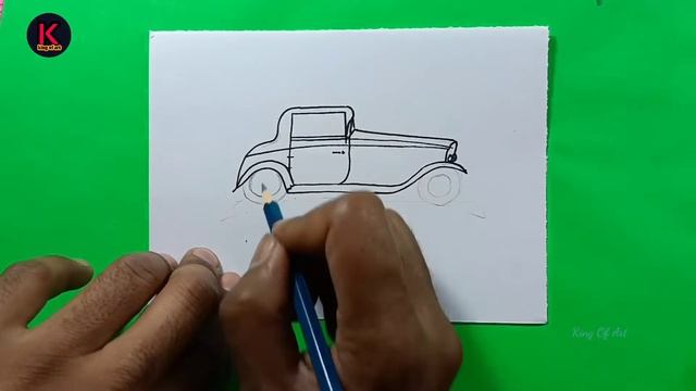 How To Draw Vintage Car| Old Car Drawing Step by step| king of Art| смотреть онлайн