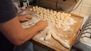 Ленивые вареники из картошкой с жареным луком и грибами.🥘🥘🥘