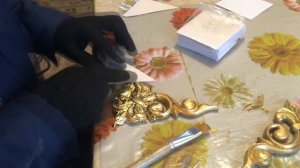 реставрация позолоты "суперпоталью". мастер-класс. restoration of gilding imitation