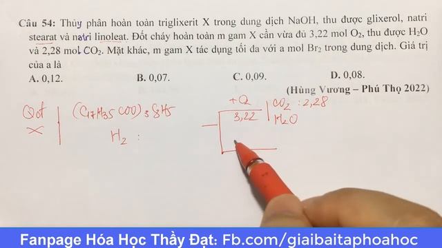 Thủy phân hoàn toàn triglixerit X trong dung dịch NaOH, thu được glixerol, natri stearat và natri смотреть онлайн