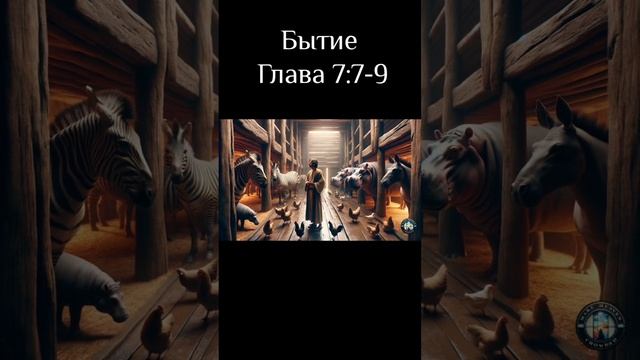 Вошёл Ной со своим семейством в ковчег. Бытие 7:7-9 #Библия #Бытие #ковчегспасения смотреть онлайн
