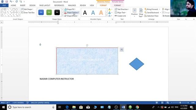 Ms Word Insert Tab Shapes & Properties In Dari смотреть онлайн