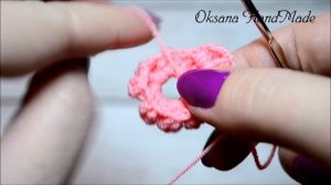 Красивый объемный цветок крючком. Мастер класс. Beautiful flower crochet