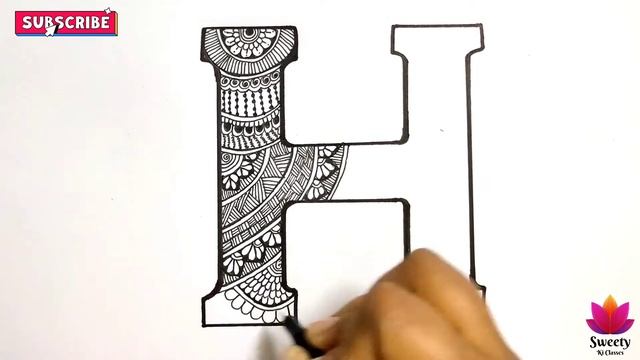 Letter H Mandala Art | Letter Mandala Drawing смотреть онлайн