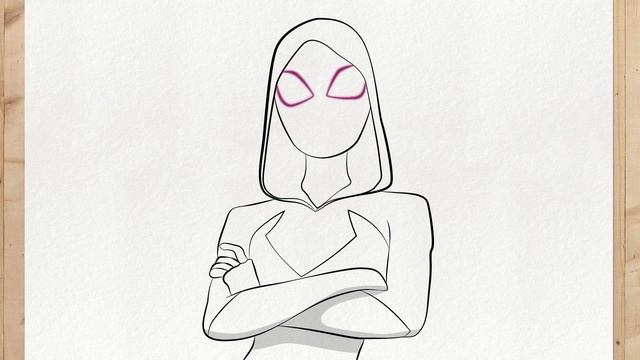 How to draw SPIDER GWEN (Marvel - Spider Verse) step by step, VERY EASY for beginners смотреть онлайн
