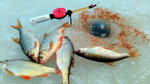 ЧИТЕРСКИЙ СПОСОБ ЛОВЛИ ПЛОТВЫ!!! ЛОВЛЮ НА СУПЕР МАЛЕНЬКИЕ МОРМЫШКИ!!!