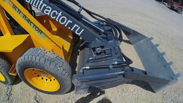 Минитрактор своими руками  Мини погрузчик MultiTractor  Обзор работы с челюстным ковшом