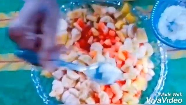 Sri lankan fruit salad by hansi# ( පළතුරු සලාදය) 😋 # recipes.. смотреть онлайн