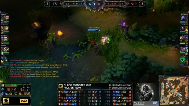 Ninjas in Pyjamas vs. Team Salsa - Game 3 - BMC EU Fall 2014 - League of Legends смотреть онлайн