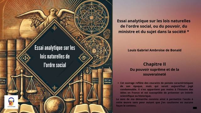 Essai analytique sur les lois naturelles de l'ordre social - Chapitre II