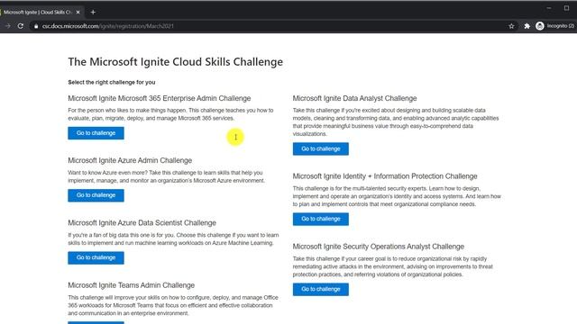 Free Microsoft Certification exam | Microsoft Ignite Cloud Skills Challenge 2021 смотреть онлайн