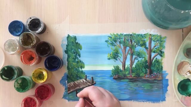 Рисунок лодки на реке - видео урок. Пошаговый видео урок рисования для детей. Рисунок природы смотреть онлайн