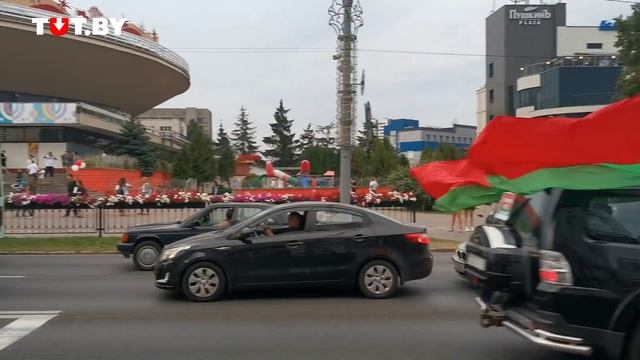 Автопробег в поддержку Лукашенко в Гомеле смотреть онлайн