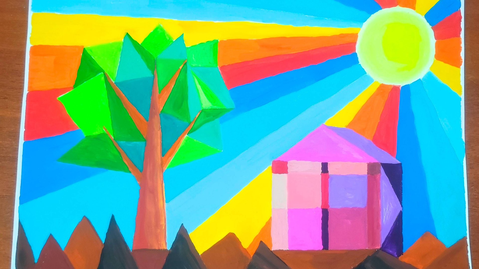 Урок рисования Пейзаж в жанре кубизм смотреть онлайн