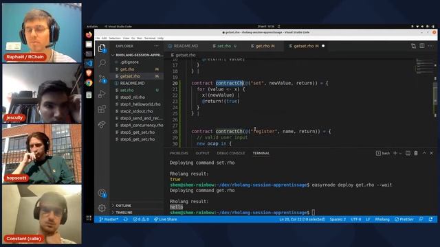 Session apprentissage dev blockchain RChain/rholang 29/04/22 смотреть онлайн