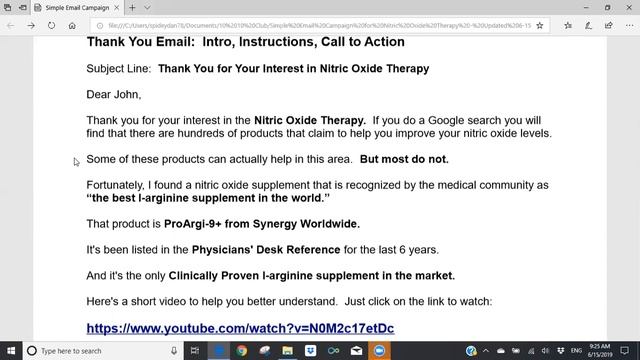Synergy Worldwide – Simple Email Campaign for Nitric Oxide Therapy смотреть онлайн