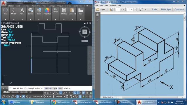 Conversion of Isometric to Orthographic (Explained with 3D Model) | Problem #1 | Solving in AutoCAD смотреть онлайн