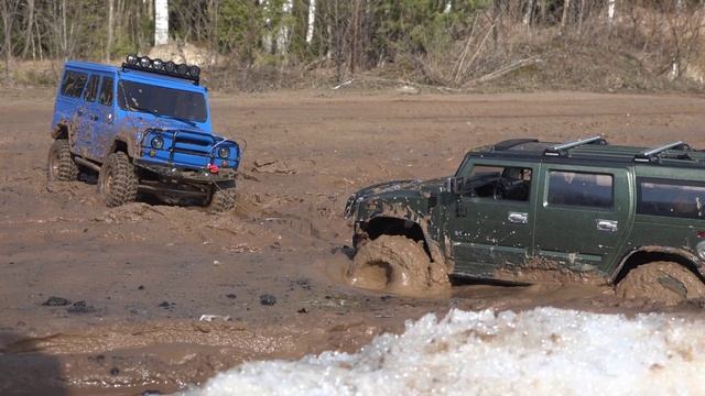 Hummer и УАЗ на бездорожье!