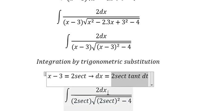 Calculus Help: Integral 2dx/((x-3)√(x^2-6x+5)) - Integration by trigonometric substitution смотреть онлайн
