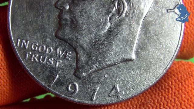 1 доллар (dollar) 1974 года. Буква монетного двора D - Денвер . страна США. # 519 смотреть онлайн