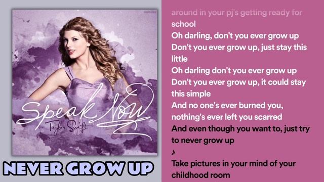 Never Grow Up | Taylor Swift | Speak Now Dlx #musiclyrics #taylorswift
