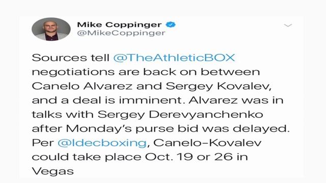 BREAKING NEWS Canelo Alvarez vs Sergey Kovalev deal Imminent!!!! смотреть онлайн