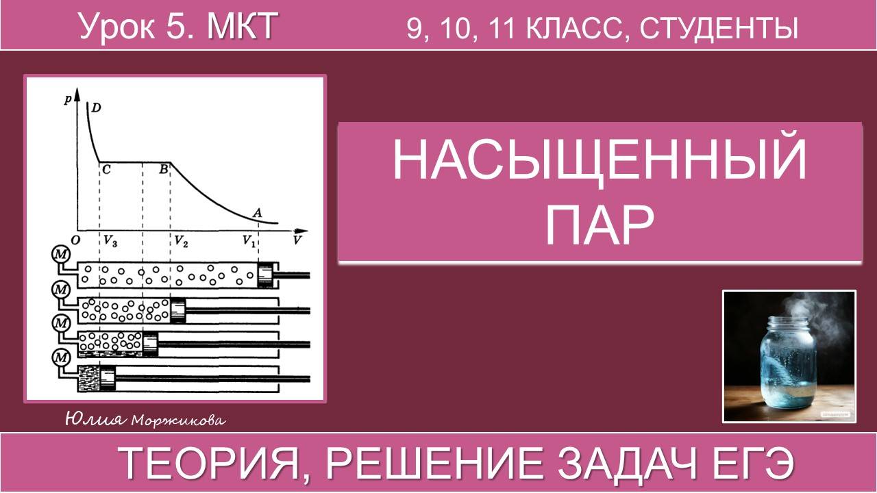 4. Насыщенный пар и его свойства. Теория, графики, задачи. Подготовка к ЕГЭ | Физика | Экзамен смотреть онлайн
