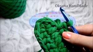 Тапочки крючком из трикотажной пряжи. 1/2 .Вяжем подошву. Slippers crochet