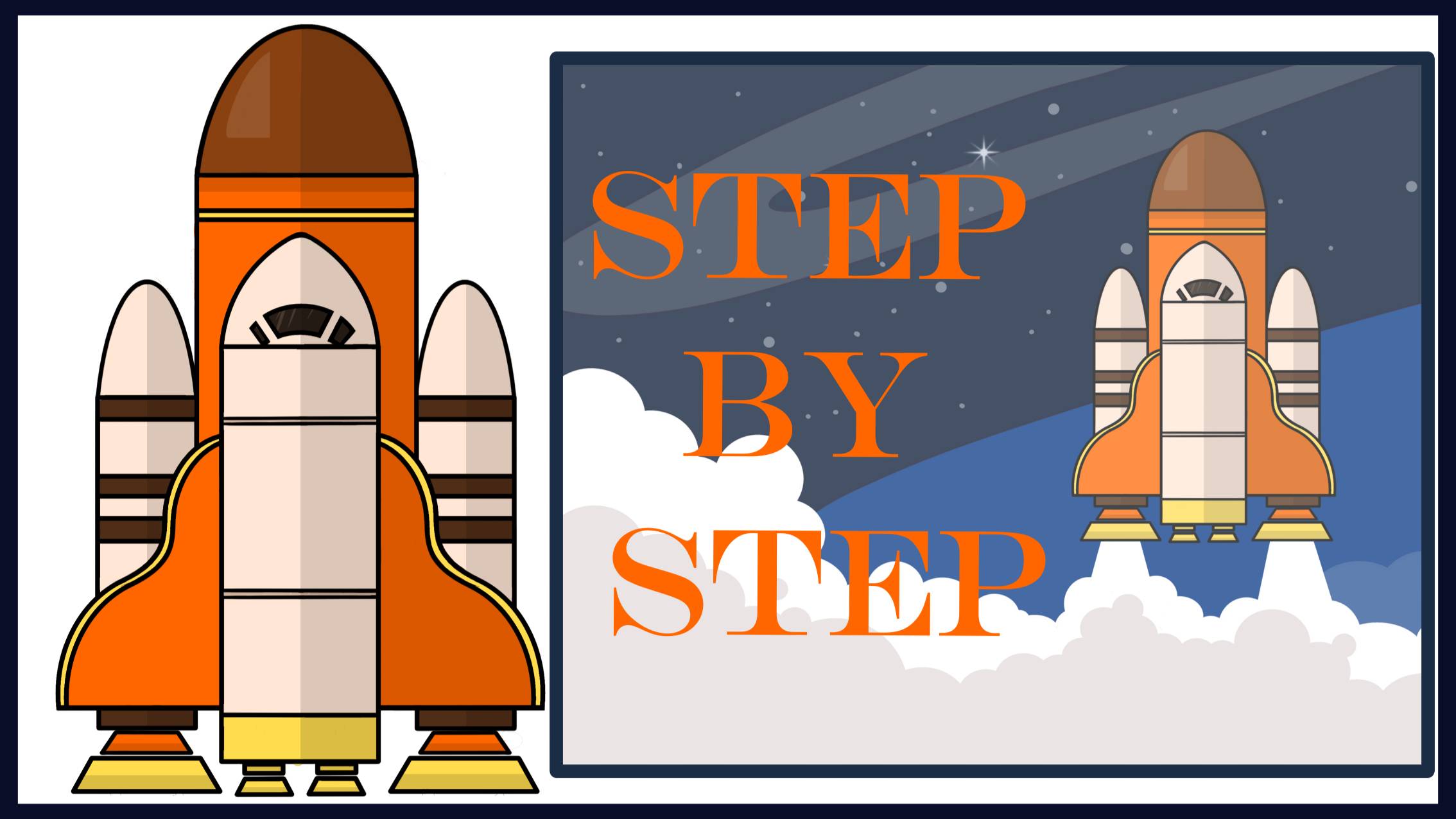 День космонавтики \\ Как нарисовать ракету // Что нарисовать на день космонавта