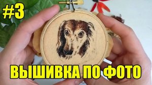 Вышивка гладью по фото. Портрет собаки, процесс вышивки