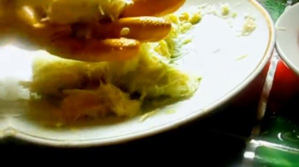 Драники из кабачков с фаршем из мяса.