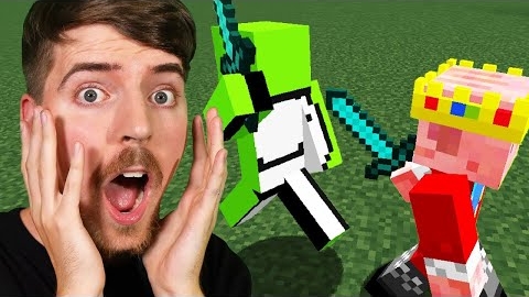 Дуэль Дрима и Техноблейда в Майнкрафте за $100.000. MrBeast смотреть онлайн