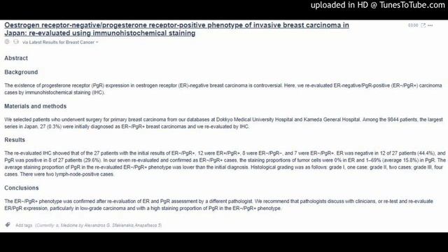 Oestrogen receptor-negative/progesterone receptor-positive phenotype of invasive breast carcinoma : смотреть онлайн