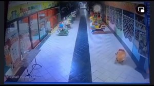 Вот, такое  паранормальное происшествие было заснято камерой в торговом центре ночью