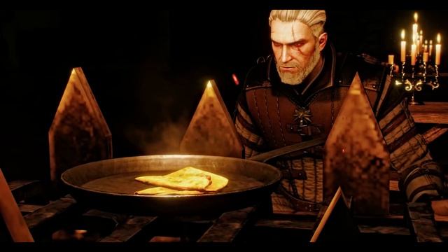 Geralt robi omlet dla Yennefer i karmi ją | Wiedźmin 3 смотреть онлайн