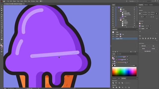 Drawing an Ice Cream Cone (Adobe Illustrator CC Speed Vector Art) смотреть онлайн