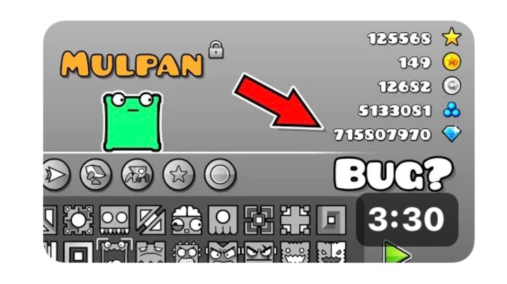 Diamonds Bug / Geometry Dash 2.11